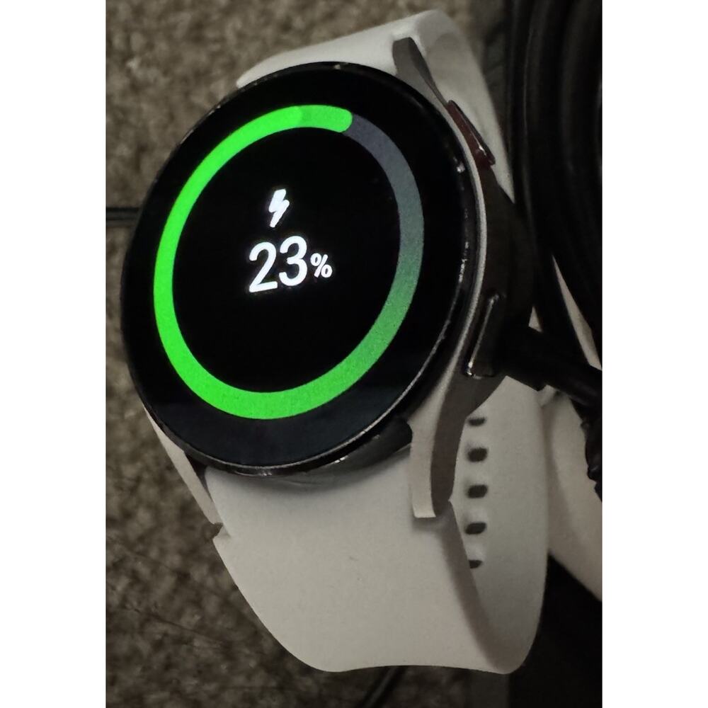 Unlocked Samsung Galaxy Watch Silver White 20mm Smartwatch Charge Tested Works